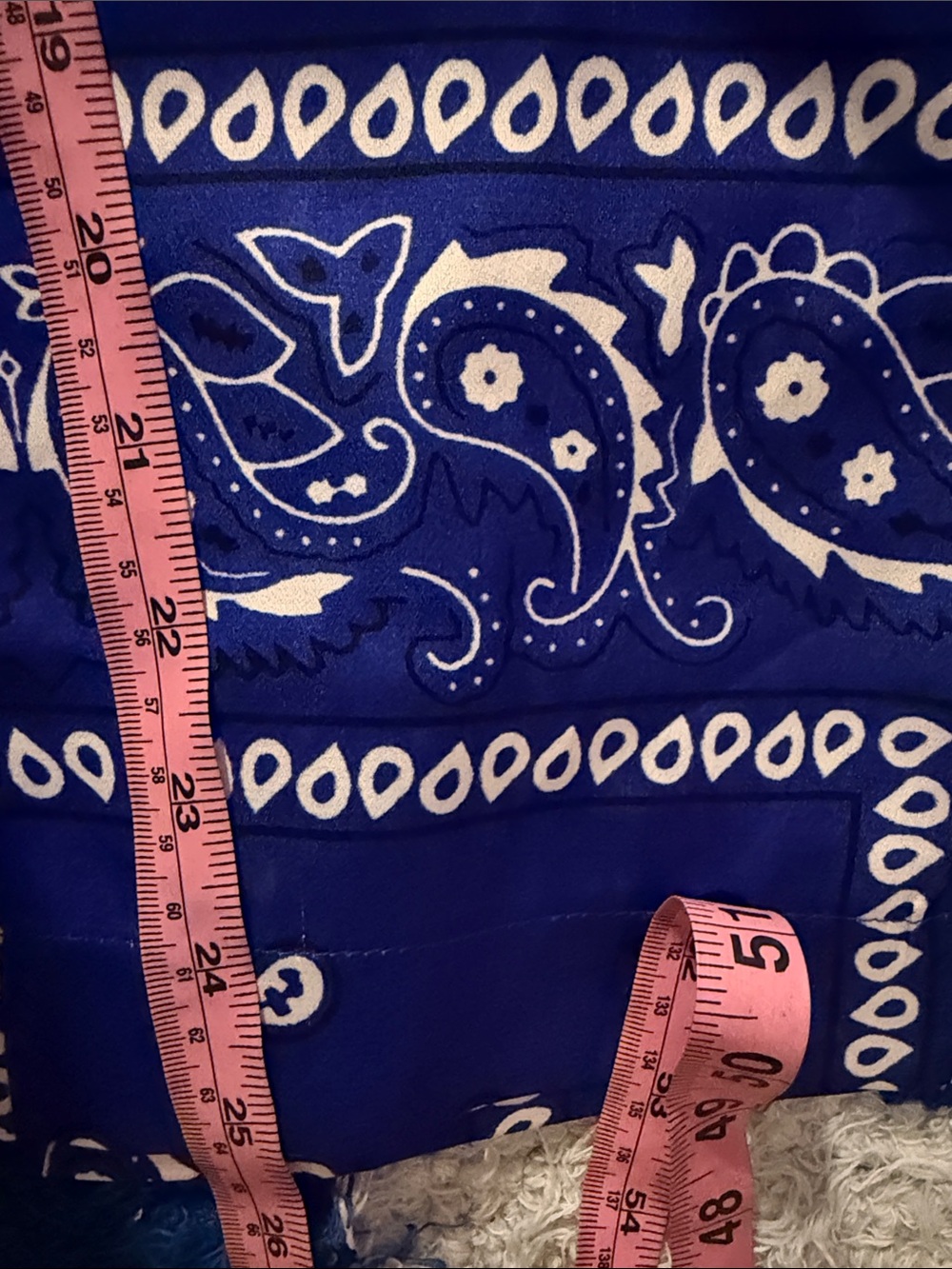 💙 BY June 22 Relaxed Bandana Print  Pants - Blue - Picture 7 of 7